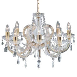 Kroonluchter MARIE THERESE, 8-lichts, messing