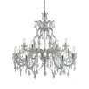 Kroonluchter Marie Therese, 18-lichts, chroom, kristalglas