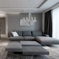 Kroonluchter Marie Therese, chroom, 8-lamps