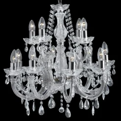 Kroonluchter MARIE THERESE, 12-lichts, chroom