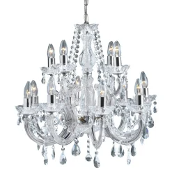 Kroonluchter MARIE THERESE, 12-lichts, chroom