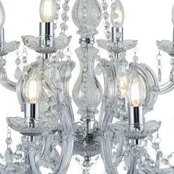 Kroonluchter MARIE THERESE, 12-lichts, chroom