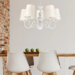 Kroonluchter Mary met vijf kappen, wit