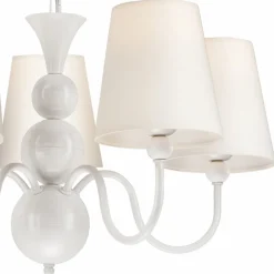 Kroonluchter Mary met vijf kappen, wit