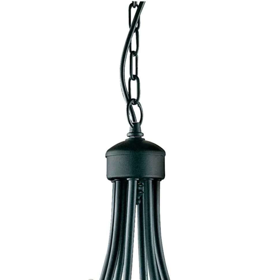 Kroonluchter Maypole mat-zwart, 8-lamps