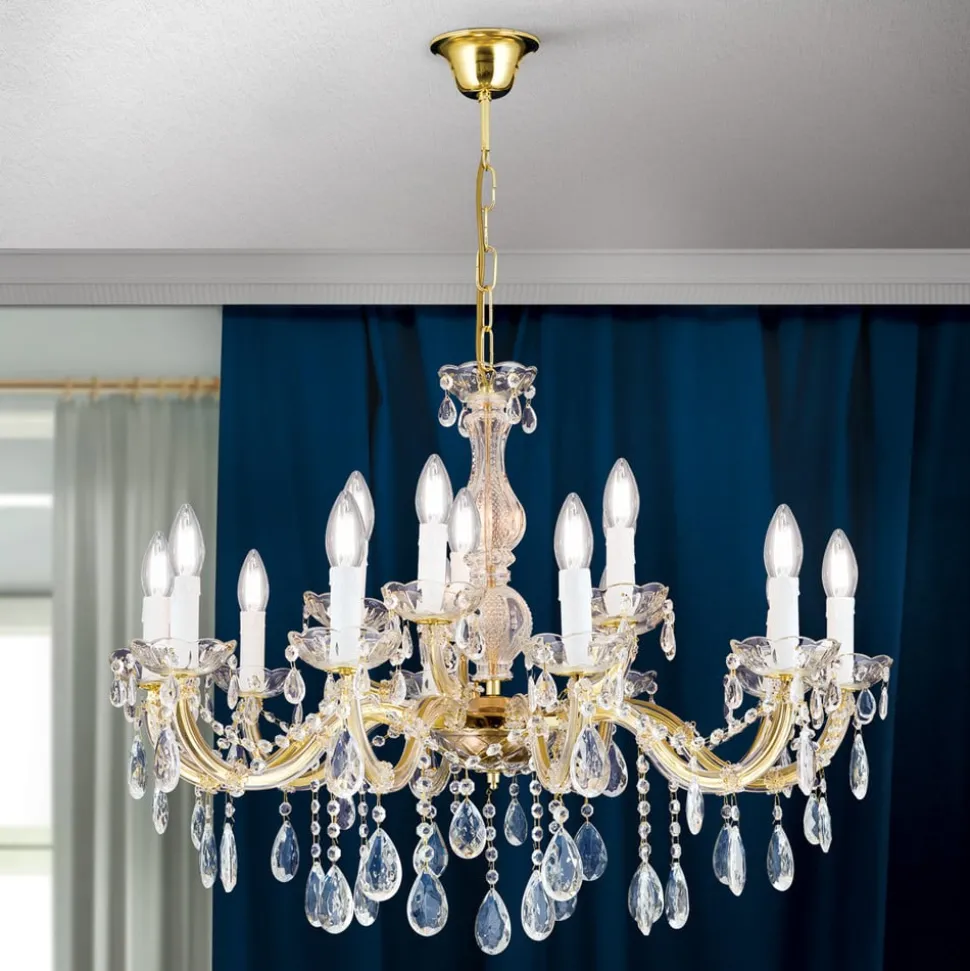 Kroonluchter met kristallen, 15-lamps