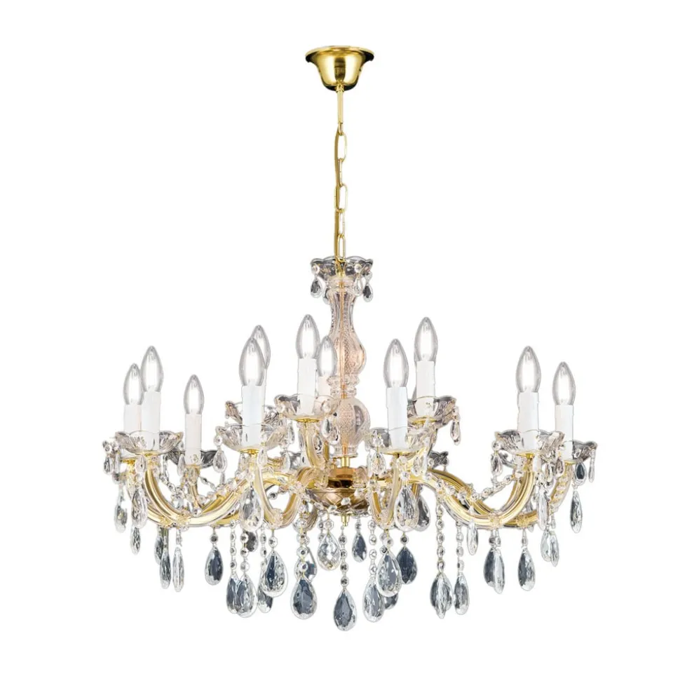 Kroonluchter met kristallen, 15-lamps