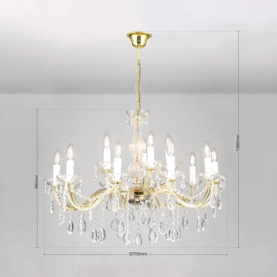 Kroonluchter met kristallen, 15-lamps