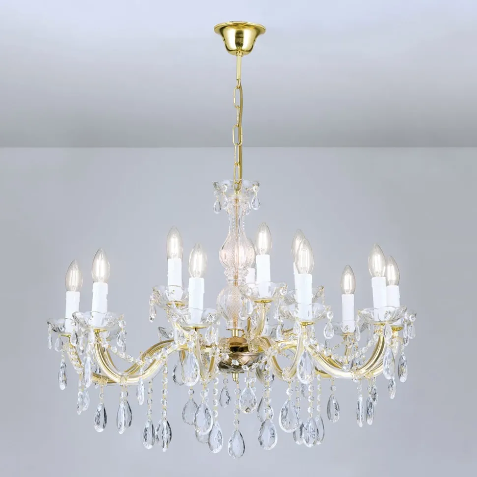 Kroonluchter met kristallen, 15-lamps