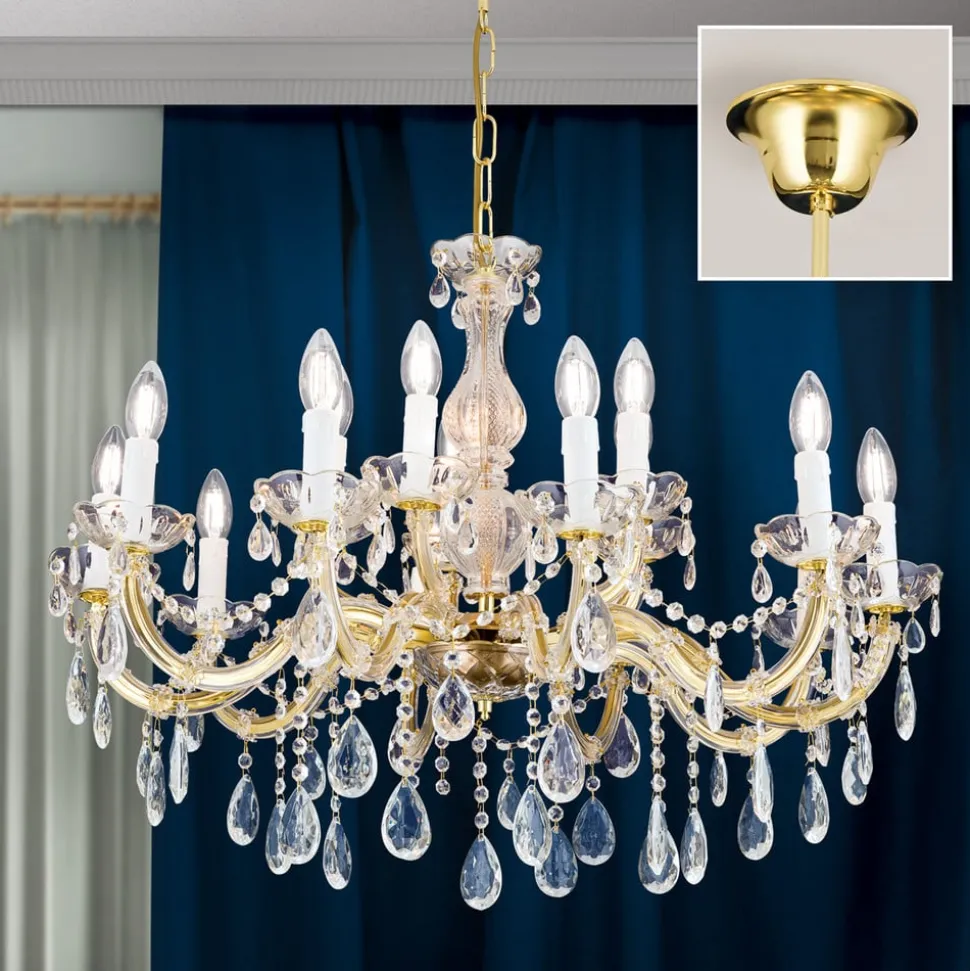 Kroonluchter met kristallen, 15-lamps