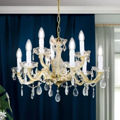 Kroonluchter met ornamenten, 9-lamps