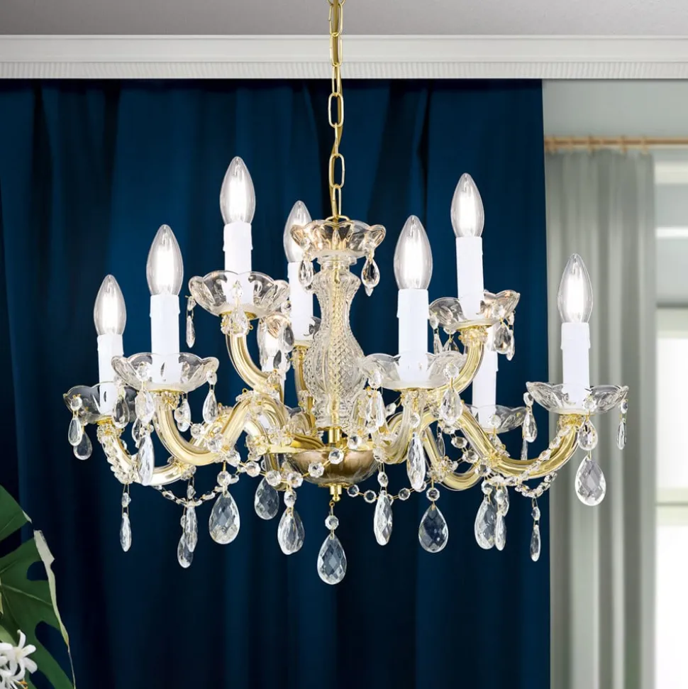 Kroonluchter met ornamenten, 9-lamps