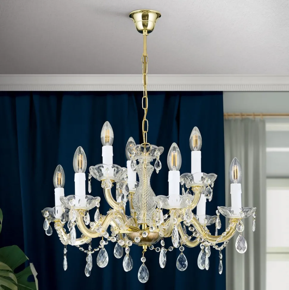 Kroonluchter met ornamenten, 9-lamps