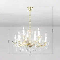 Kroonluchter met ornamenten, 9-lamps