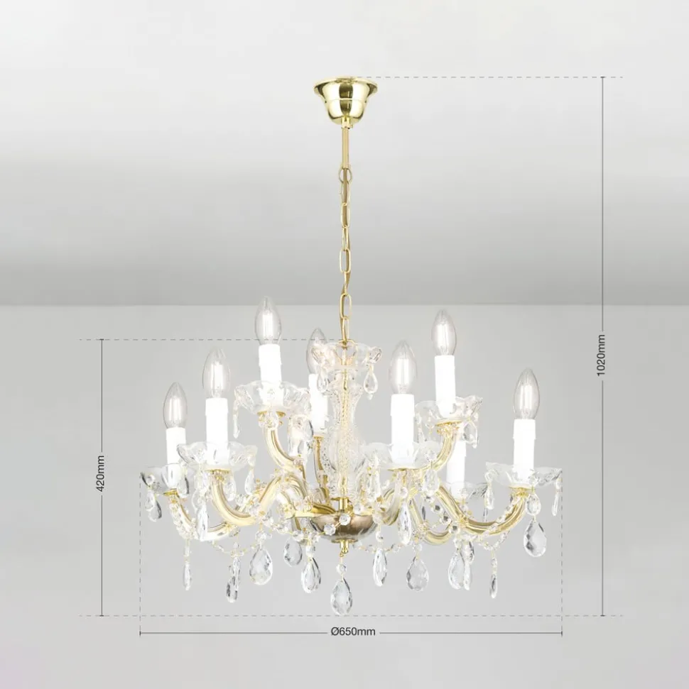 Kroonluchter met ornamenten, 9-lamps