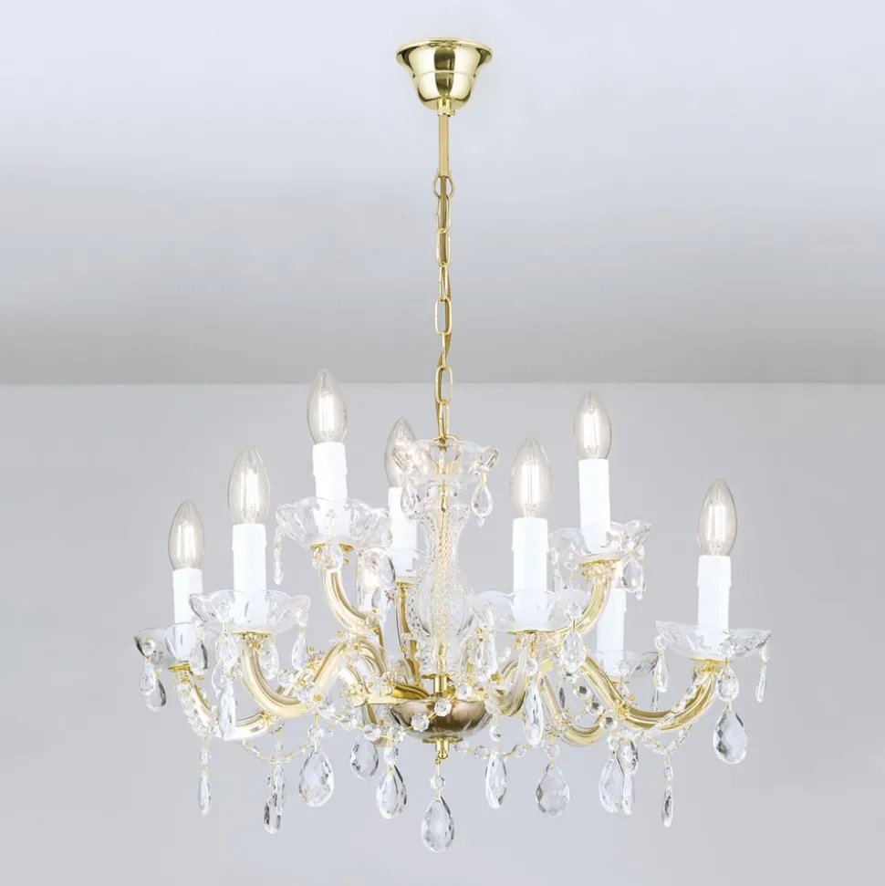 Kroonluchter met ornamenten, 9-lamps