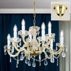 Kroonluchter met ornamenten, 9-lamps