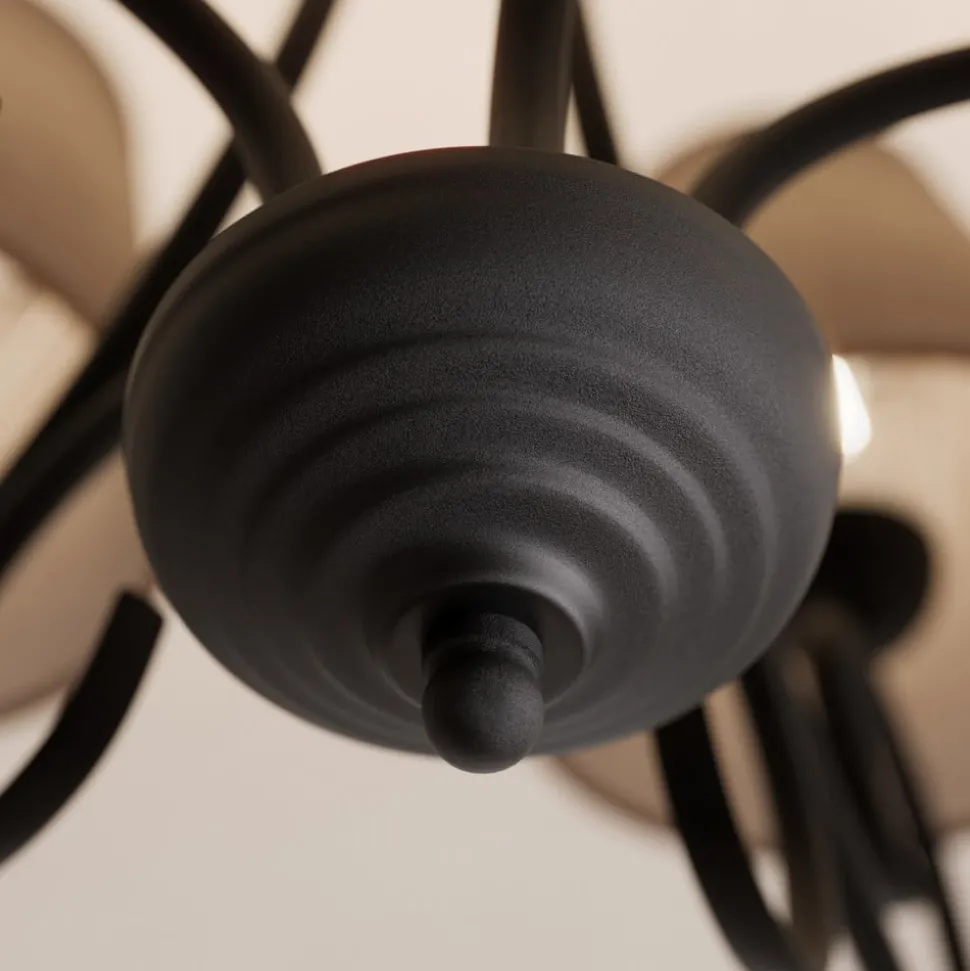 Kroonluchter Midgrad, 5-lamps, bruin