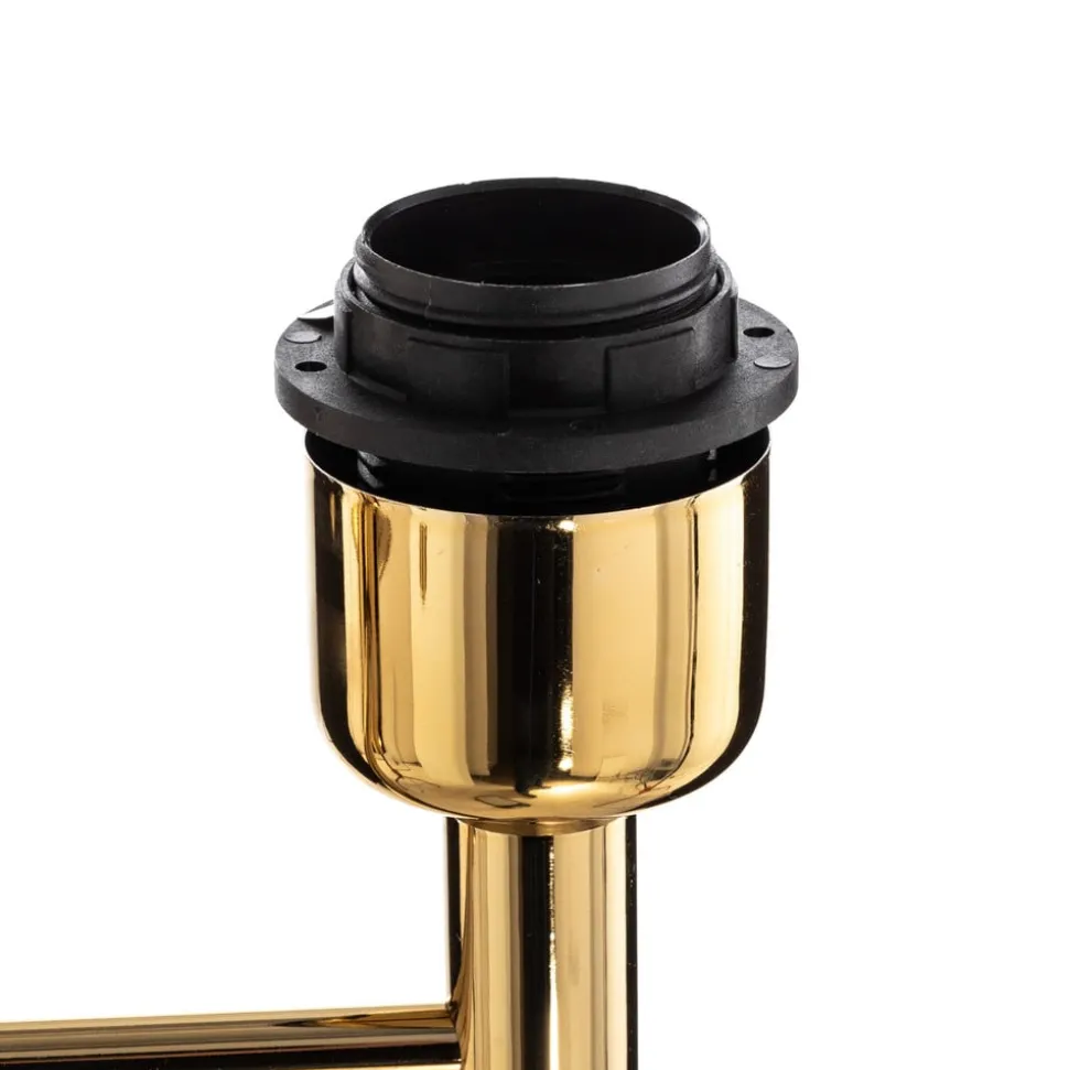 Kroonluchter Polo, 3-lamps, beige/donker messing