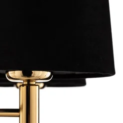 Kroonluchter Polo, 5-lamps, zwart/donker messing