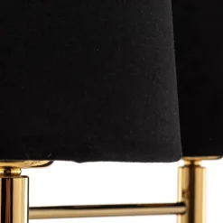 Kroonluchter Polo, 3-lamps, zwart/donker messing