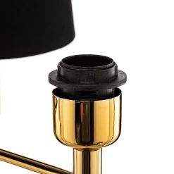 Kroonluchter Polo, 3-lamps, zwart/donker messing