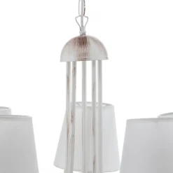 Kroonluchter Pompei, met kappen, antiek wit