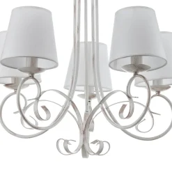 Kroonluchter Pompei, met kappen, antiek wit