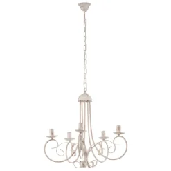 Kroonluchter Pompei, zonder kappen, antiek wit