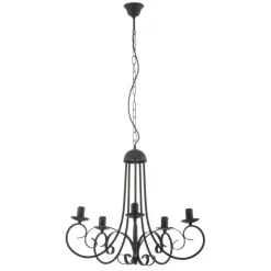 Kroonluchter Pompei, zonder kappen, zwart