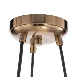 Kroonluchter Ramella, antiek messing, 6-lamps