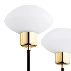 Kroonluchter Ravello, 5-lamps, zwart/wit/goud
