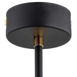 Kroonluchter Ravello, 5-lamps, zwart/wit/goud