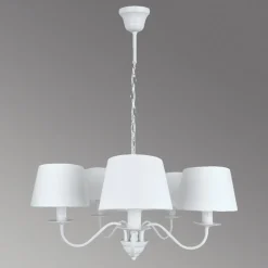 Kroonluchter Reanna met kappen in Wit