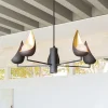 Kroonluchter Ren, 6-lamps, zwart/goud