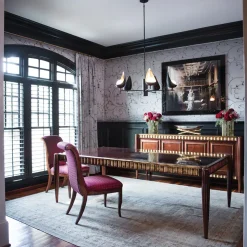 Kroonluchter Ren, 6-lamps, zwart/goud