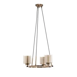 Kroonluchter Ressa, Ø 44 cm, antiek messing, 3-lamps.