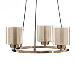 Kroonluchter Ressa, Ø 44 cm, antiek messing, 3-lamps.