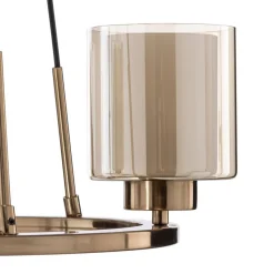 Kroonluchter Ressa, Ø 44 cm, antiek messing, 3-lamps.