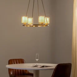 Kroonluchter Ressa Ø 59 cm antiek messing, 4-lamps.