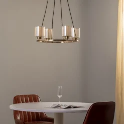 Kroonluchter Ressa Ø 59 cm antiek messing, 4-lamps.