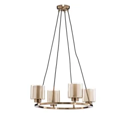 Kroonluchter Ressa Ø 59 cm antiek messing, 4-lamps.