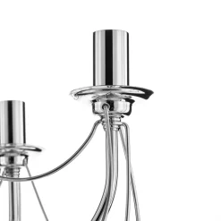 Kroonluchter Retro in zilver, 6-lamps, 75 cm