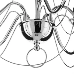 Kroonluchter Retro in zilver, 6-lamps, 75 cm