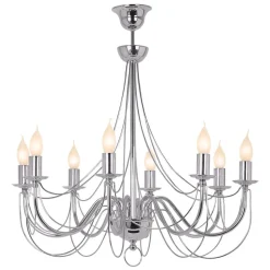 Kroonluchter retro, 8-lamps 75cm, chroom