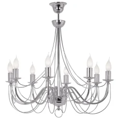 Kroonluchter retro, 8-lamps 75cm, chroom