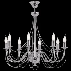 Kroonluchter retro, 8-lamps 75cm, chroom