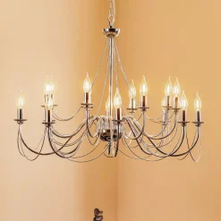 Kroonluchter retro, 16-lichts, chroom