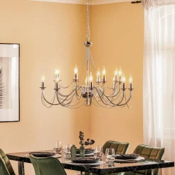 Kroonluchter retro, 16-lichts, chroom