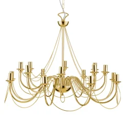 Kroonluchter retro, 16-lichts, goud